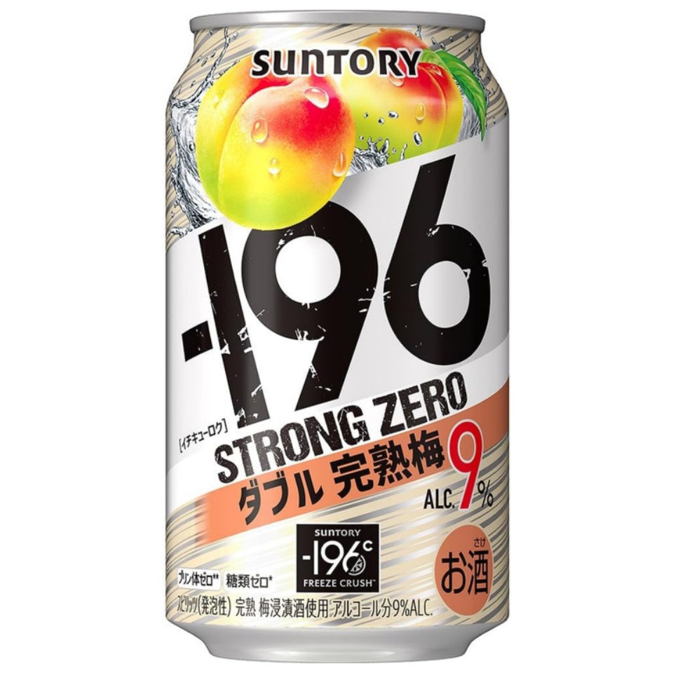 【澳門發貨】（原箱24瓶）三得利 - 196 STRONG ZERO 濃郁完熟梅子雞尾酒 350ml