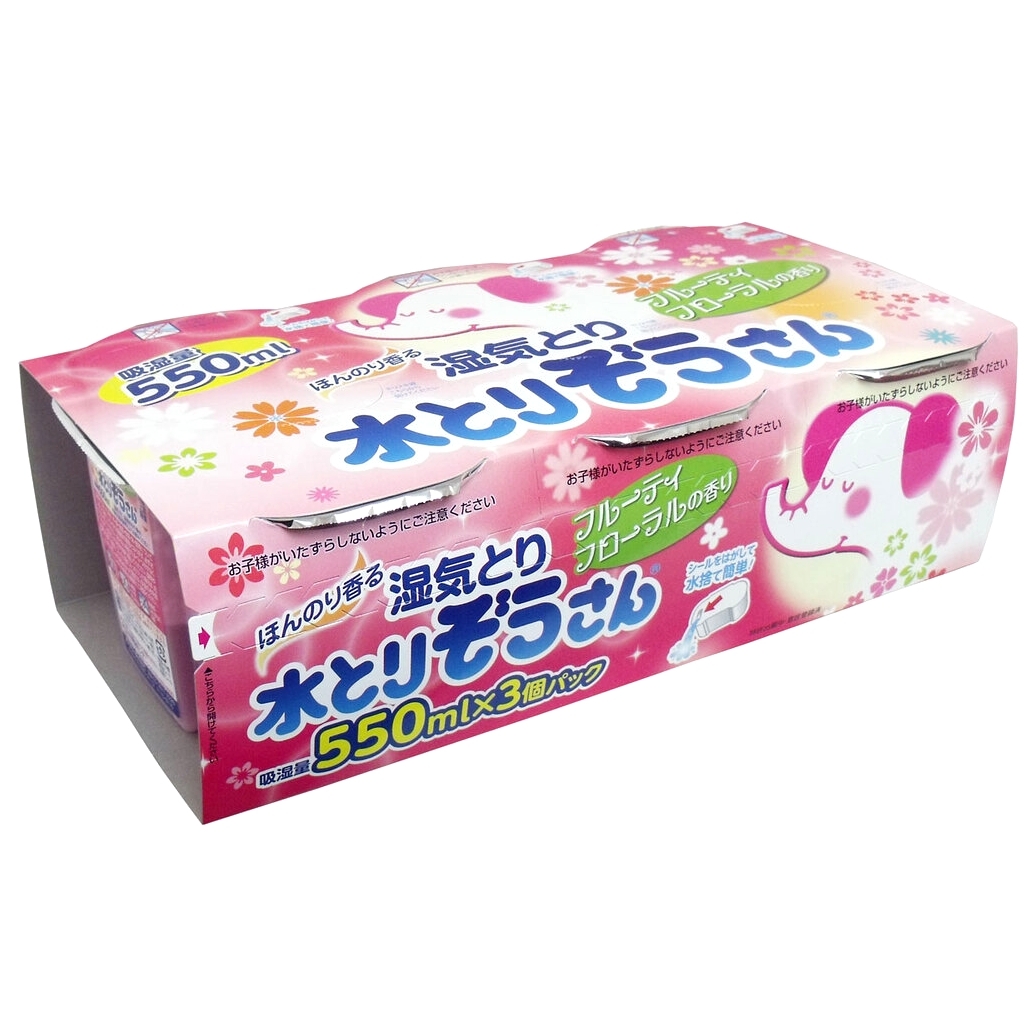 【澳門發貨】[原-熱銷] OKAMOTO岡本吸濕大笨象550ml*3盒裝原/水果花香味除臭防霉防黴吸濕器除濕劑除濕氣抽濕