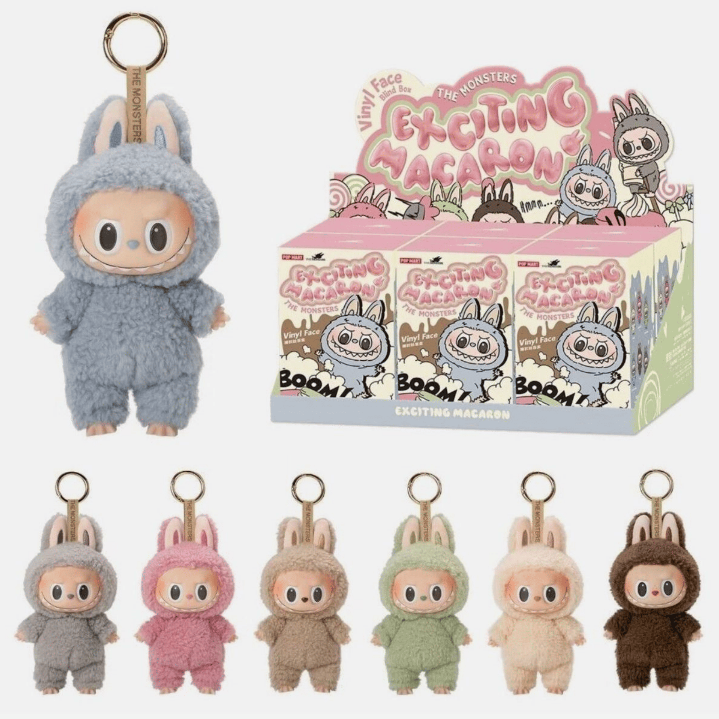 【澳門發貨】（1套6隻）POP MART THE MONSTERS - Labubu 企企 心動馬卡龍塘膠臉盲盒 有機會附有隱藏版