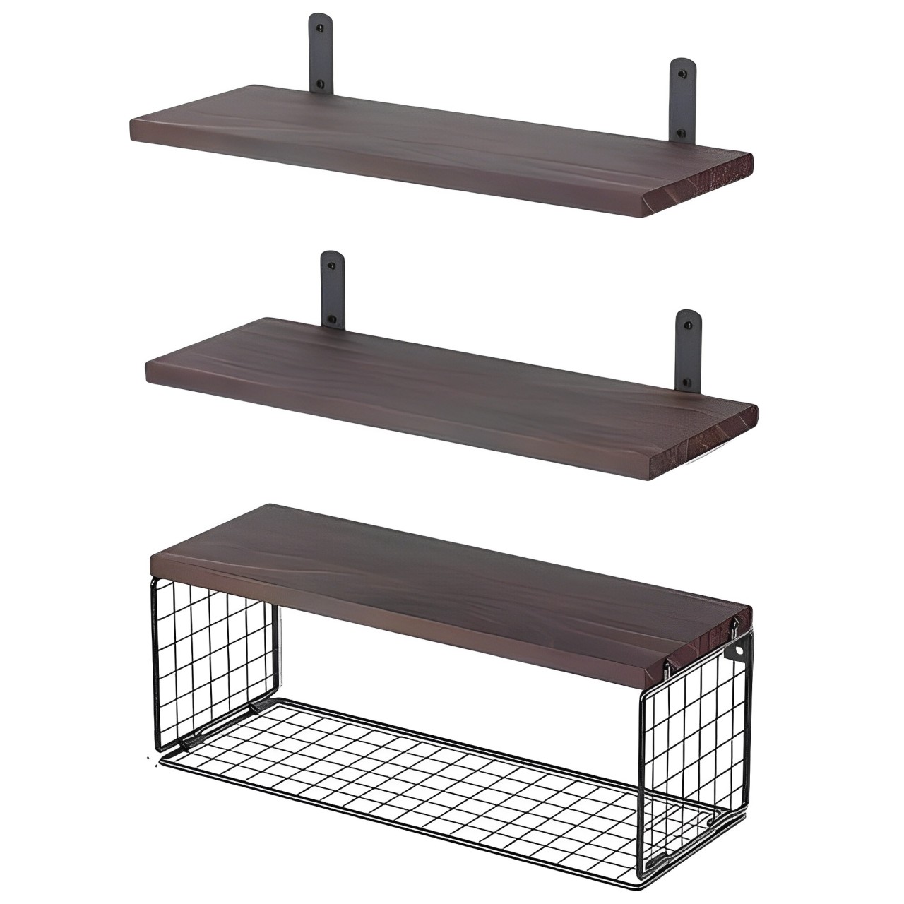 牆上置物架三層套裝衛生間浴室廚房收納架鐵藝支架隔板