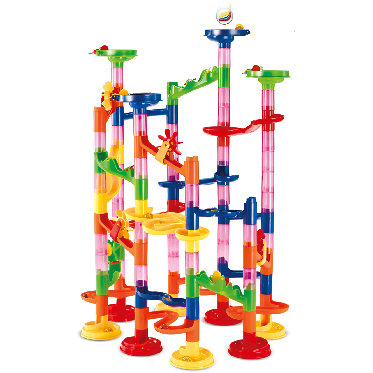 軌道滾珠玩具積木3D立體迷宮管道diy拼裝玩具積木105PCS