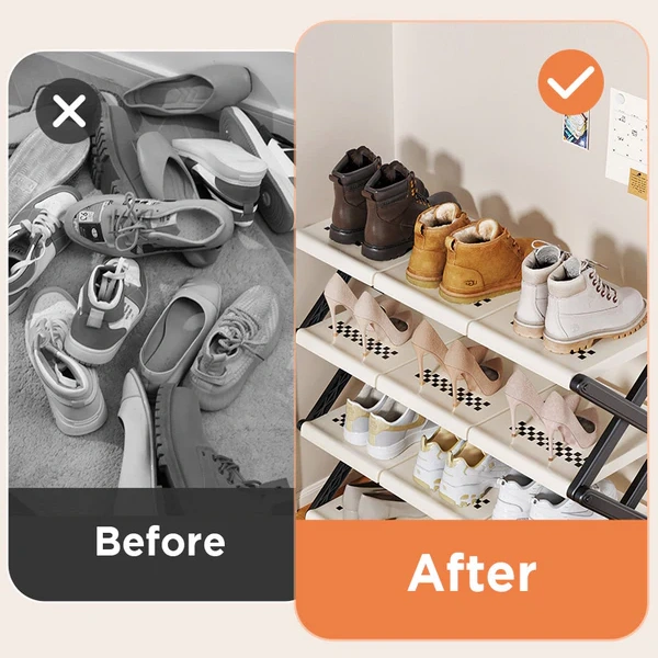 Joybos佳幫手折疊鞋架一拉就用大容量簡易多層免安裝家用室內外入戶鞋架