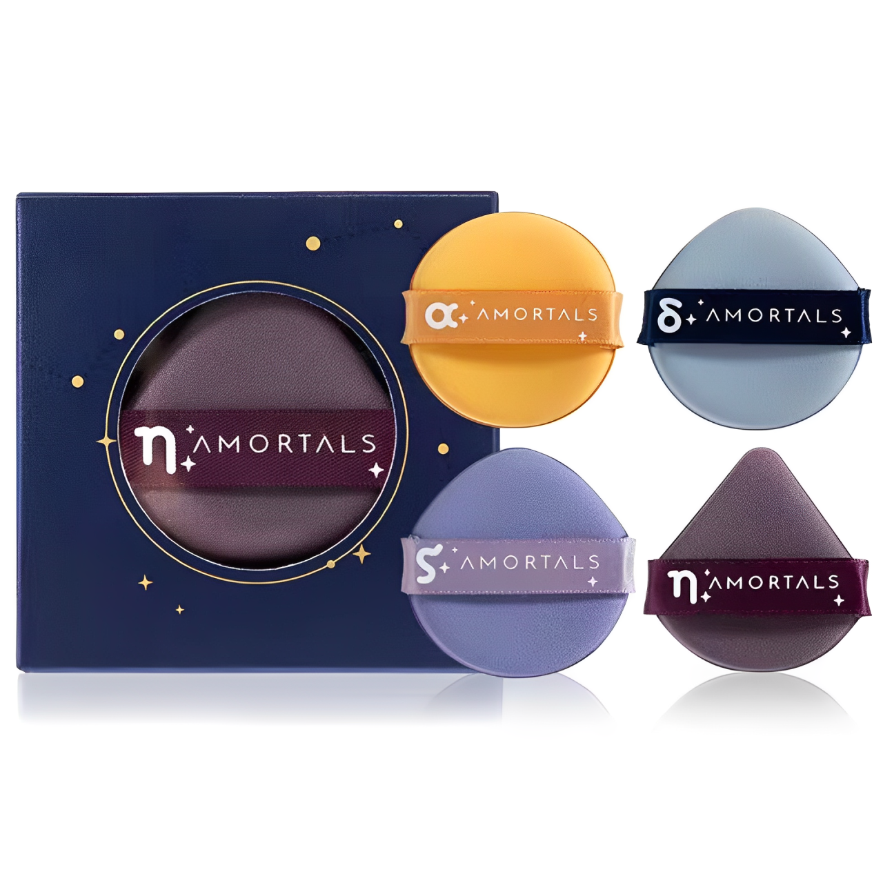 [熱銷] AMORTALS爾木萄斗轉星移粉撲套裝4枚裝鬥轉星移氣墊美妝蛋乾濕兩用不吃粉粉底液粉餅專用