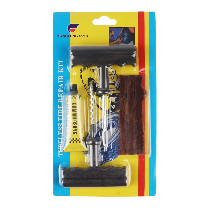 6件套汽車補胎工具汽車用補胎工具套裝真空輪胎摩托車快速補胎膠條6件套維修工具