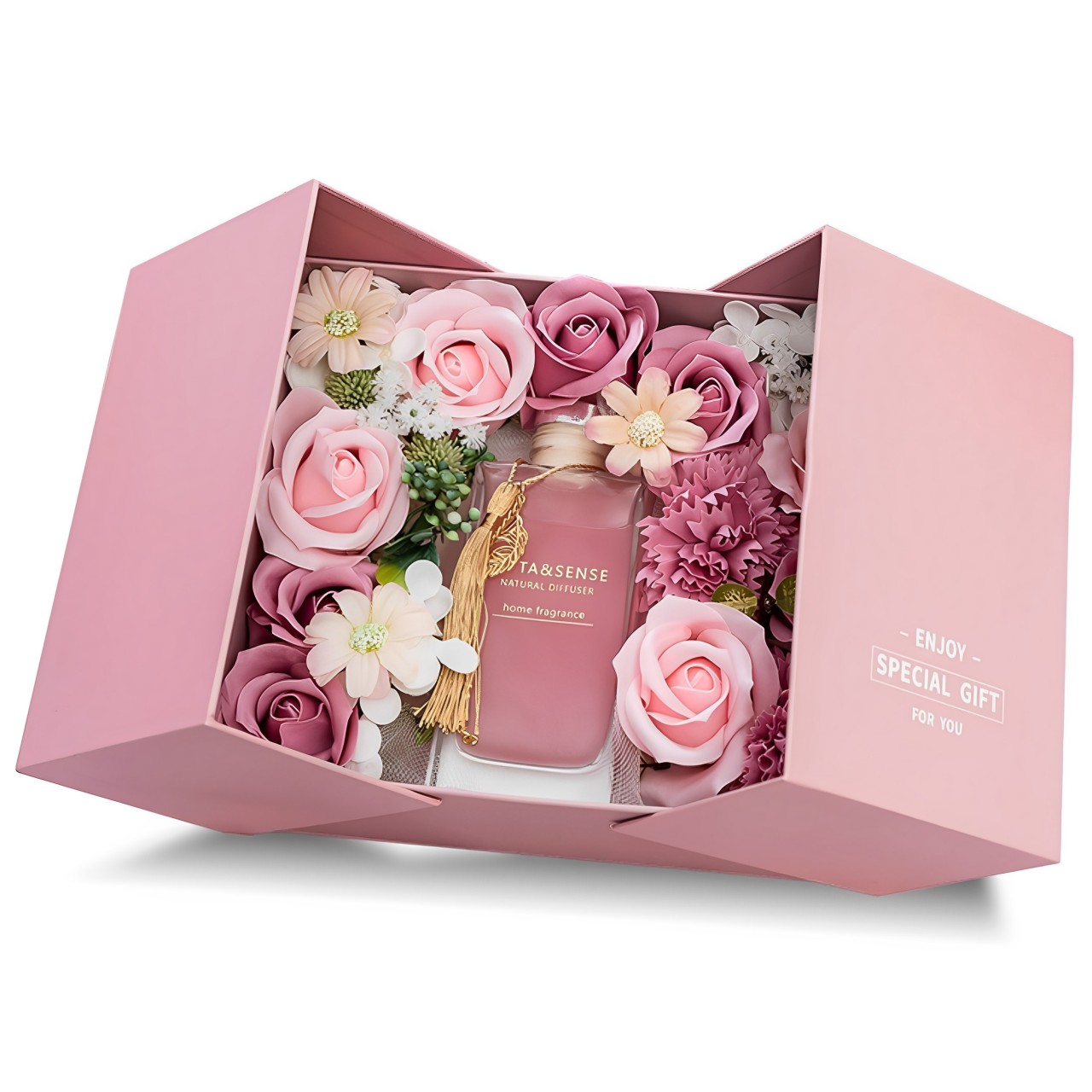 鎏金香薰花藝禮盒無火香薰耶誕節乾花永生花香氛情人節禮物