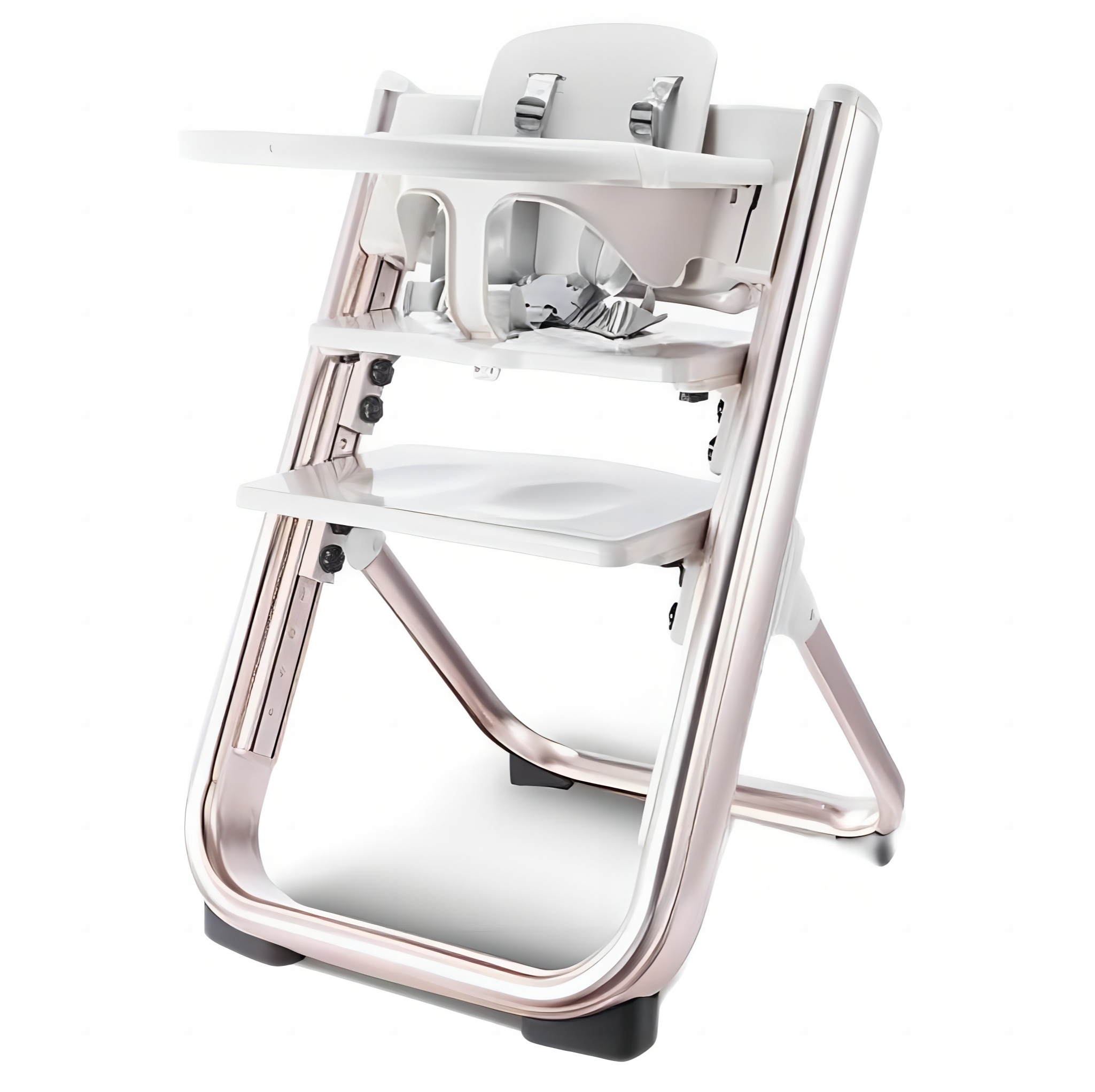 嬰兒高腳椅椅腳可調節高度和靠背的可攜式高腳椅帶4個輪子適用於嬰兒學步兒童的可折疊高腳椅和可拆卸託盤高腳椅零售批發