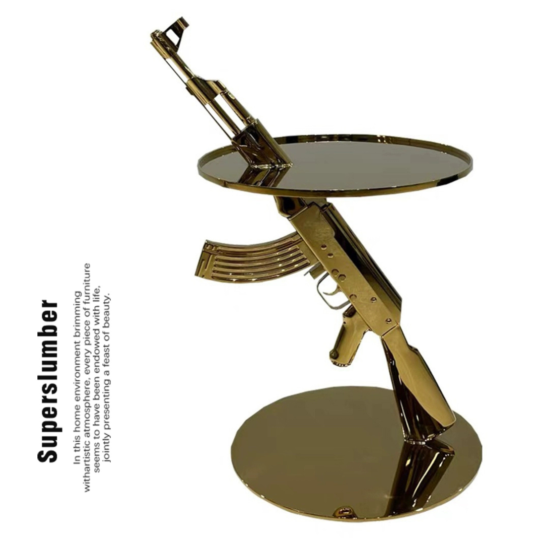 意式AK47邊几輕奢高級感客廳家用設計感現代簡約個性創意沙發角几邊桌茶几