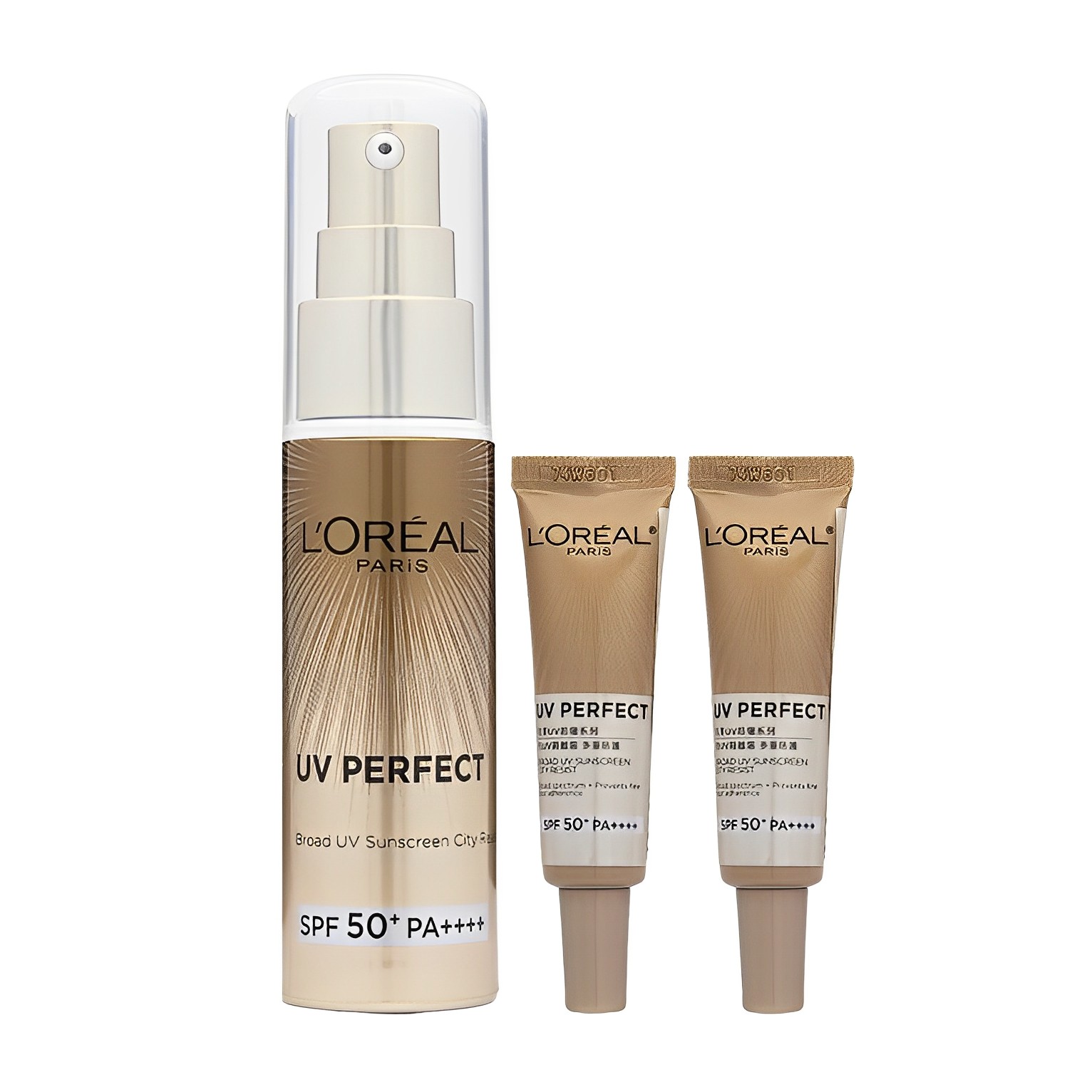 【澳門發貨】L'Oréal Paris 巴黎萊雅UV Perfect多重防護抗UV隔離霜SPF50+增量套裝30ml+15ml抵禦城市環境侵害防曬嫩肌抗曬黑曬紅曬傷曬老敏感肌適用
