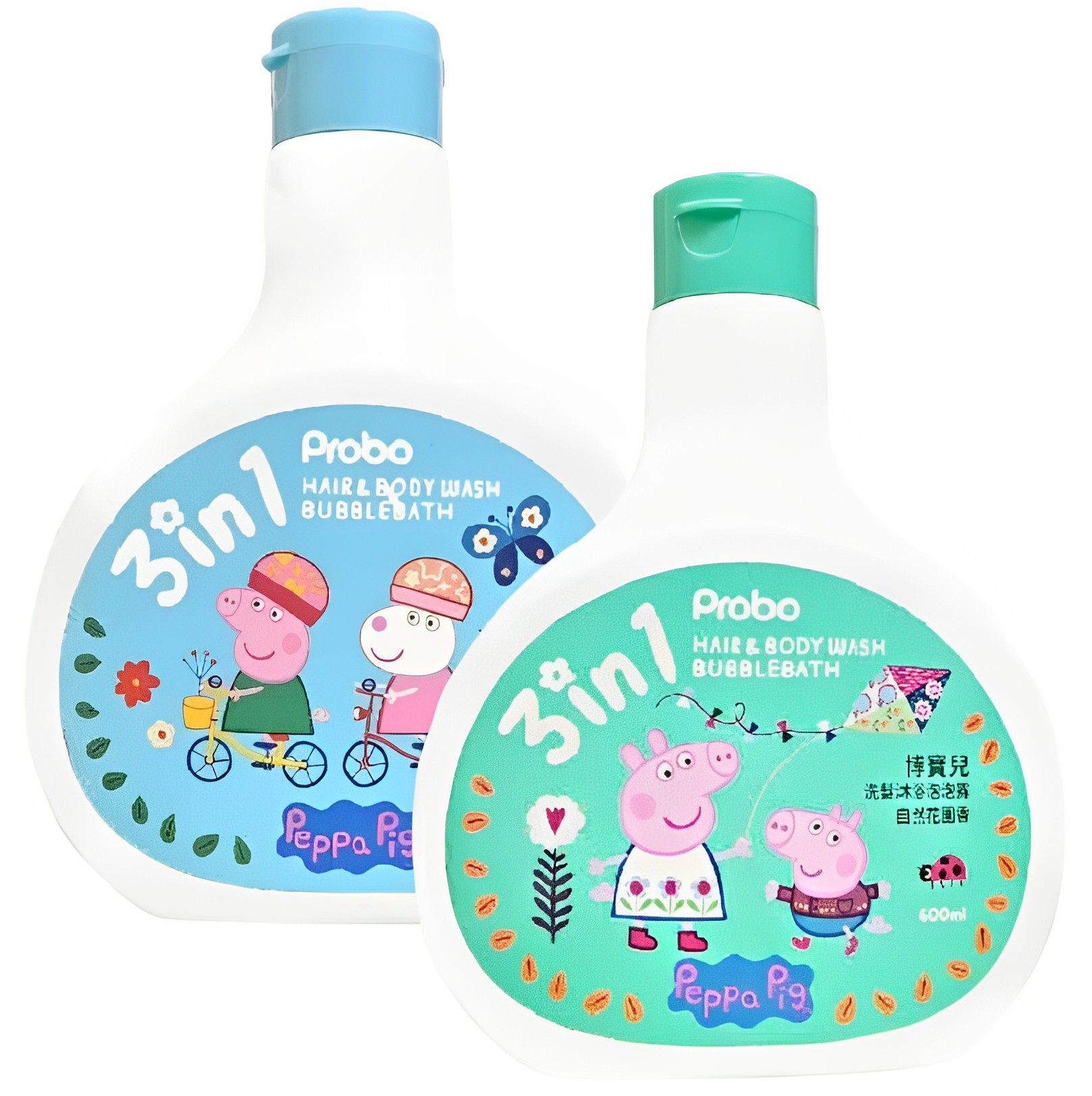 【澳門發貨】Probo博寶兒洗髮沐浴泡泡露3in1水果花園/自然花園400ml小豬佩奇佩佩豬洗髮露沐浴露植萃溫和泡泡浴