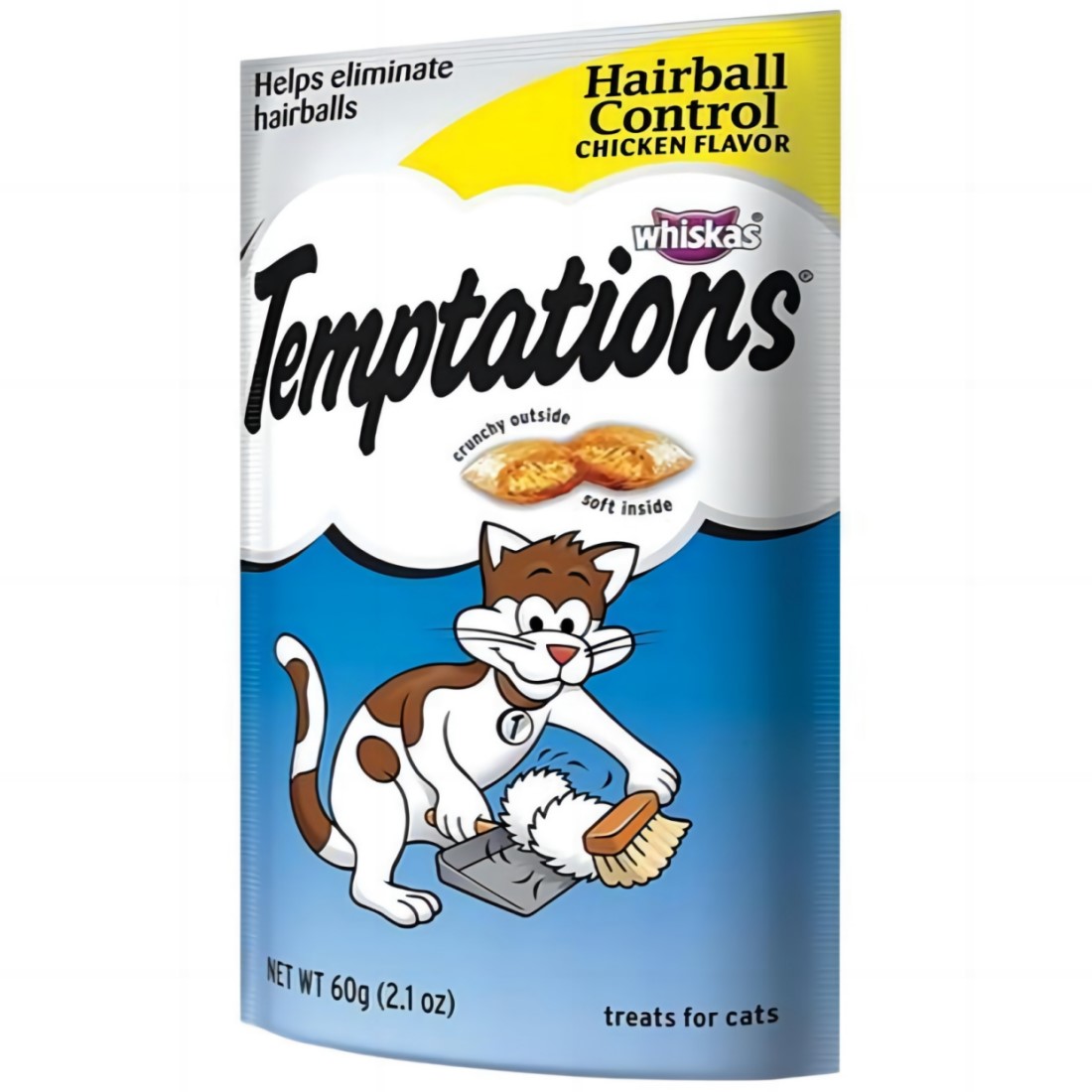 【澳門發貨】（原箱12包）whiskas偉嘉Temptations貓小食去毛球夾心酥60g寵物貓貓咪零食主食營養糧食貓糧