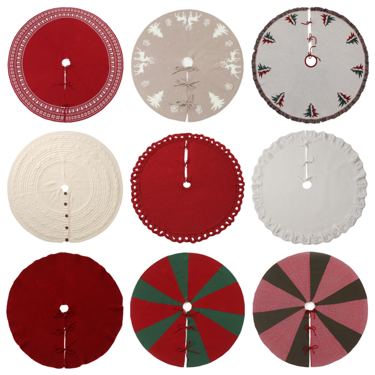 針織樹裙針織披肩毛線樹底圍裙聖誕樹裙裝飾用品復古雪花樹裙