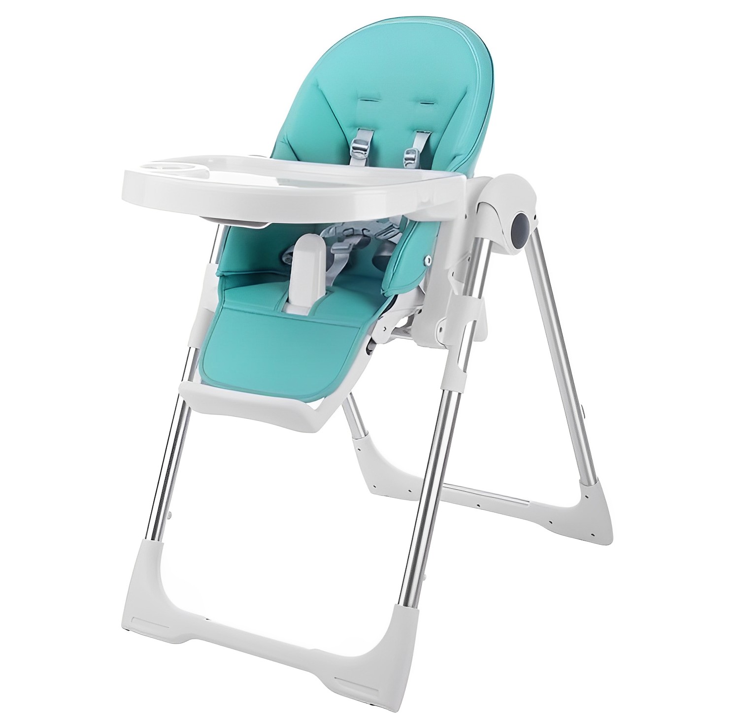 嬰兒高腳椅可調節高度靠背可攜式高腳椅帶4個輪子適用於嬰兒和學步兒童可折疊高腳椅和可拆卸託盤的學步兒童高腳椅批發零售