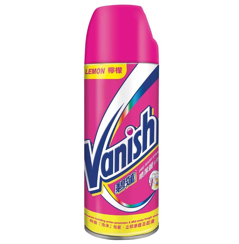 【澳門直送】Vanish碧蓮衣物預潔劑檸檬300g黃罐輕鬆一噴無死角針對重點污漬深入滲透衣物纖維瓦解頑固污漬衣物清潔劑