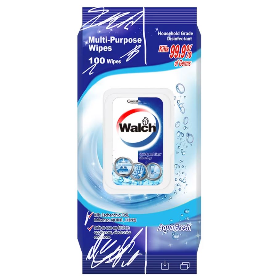 【澳門發貨】Walch威露士多用途家居表面消毒濕巾水潤100片裝一站式家居殺菌快速清潔高效去油污廣泛適用消毒濕紙巾