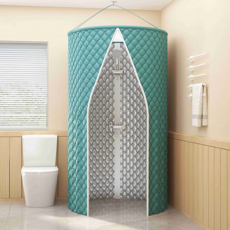 加厚保溫浴罩浴室隔斷簾洗澡保暖神器免安裝浴帳家用保溫浴簾