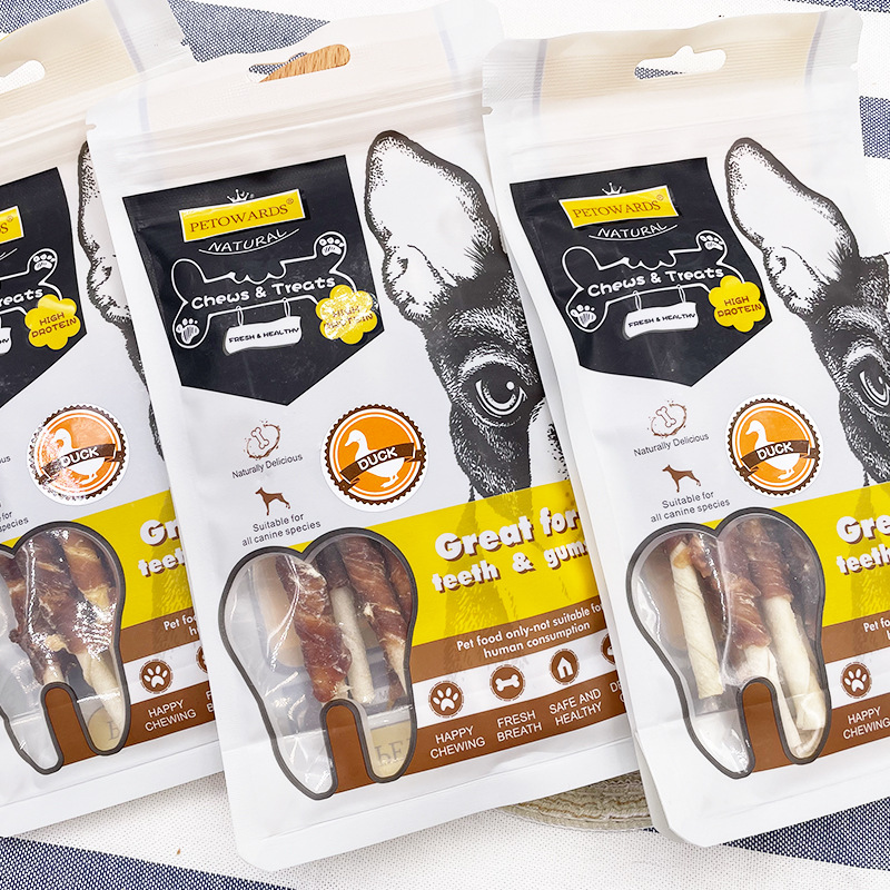 （5包起購）PETOWARDS愛寵私語鴨肉潔齒棒寵物零食磨牙棒狗狗訓練獎勵咬膠