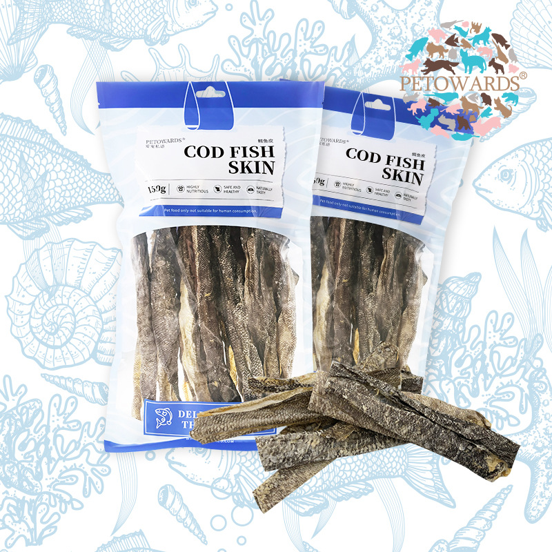 （3包起購）PETOWARDS愛寵私語鱈魚皮長片寵物零食營養蛋白潔齒磨牙訓練獎勵狗狗零食