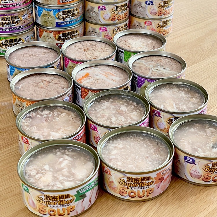 24罐 Superfiber 激密纖維貓罐頭80g去毛球啫喱/新品濃湯貓濕糧寵物零食貓罐頭