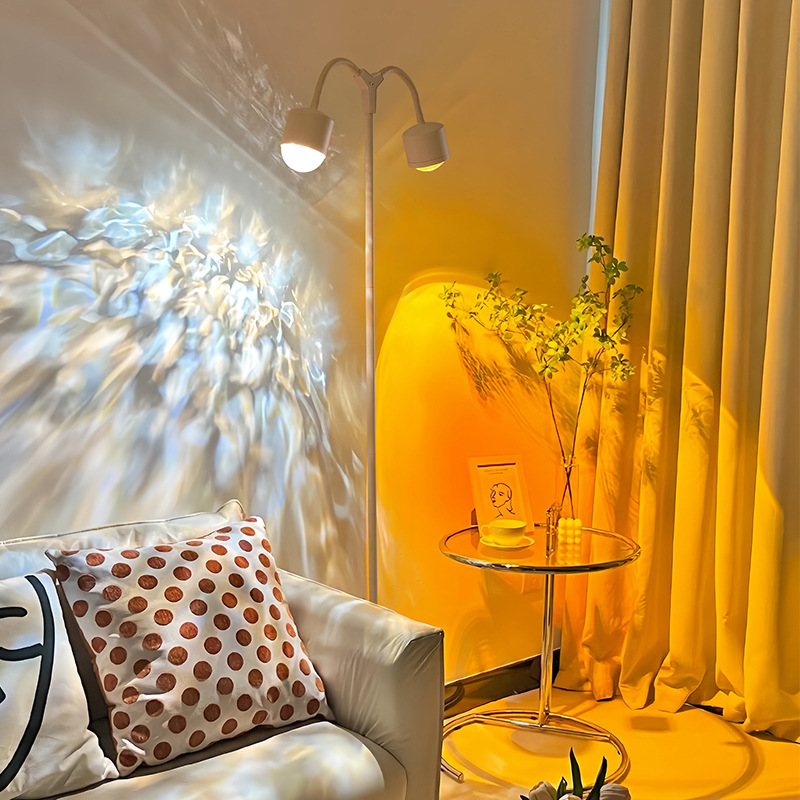 水波夕陽氛圍燈網紅動態水波紋氛圍燈日落燈臥室房間夕陽紅臺燈主播直播間背景燈