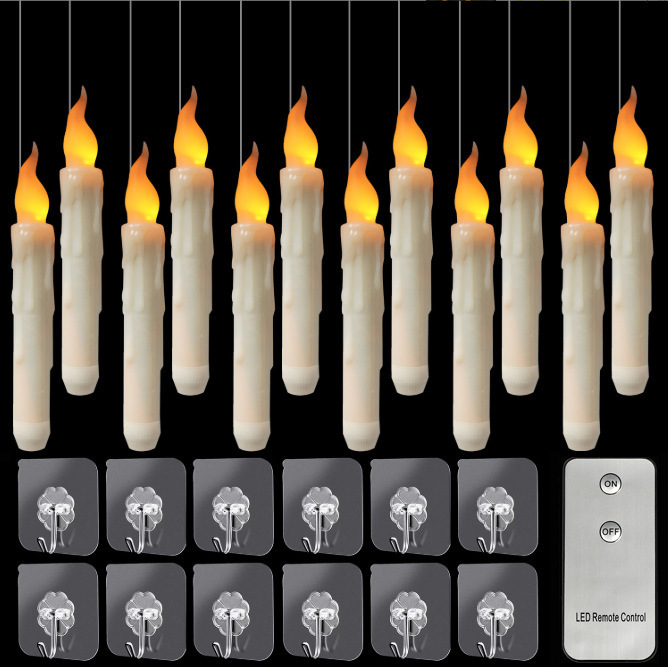 可懸浮遙控蠟燭燈配線配鉤聖誕裝飾氛圍led蠟燭