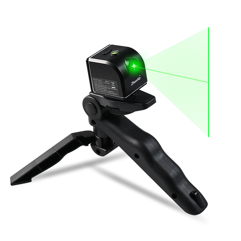 小型鐳射水平儀升級版強綠光迷你激光投線儀USB直充一字十字綠光定位器