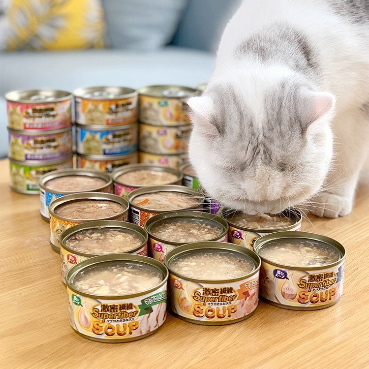 24罐 Superfiber 激密纖維貓罐頭80g去毛球啫喱/新品濃湯貓濕糧寵物零食貓罐頭