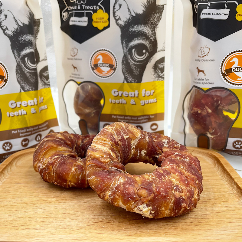 （5包起購）PETOWARDS愛寵私語鴨肉甜甜圈寵物零食狗狗訓練獎勵磨牙潔齒狗咬膠