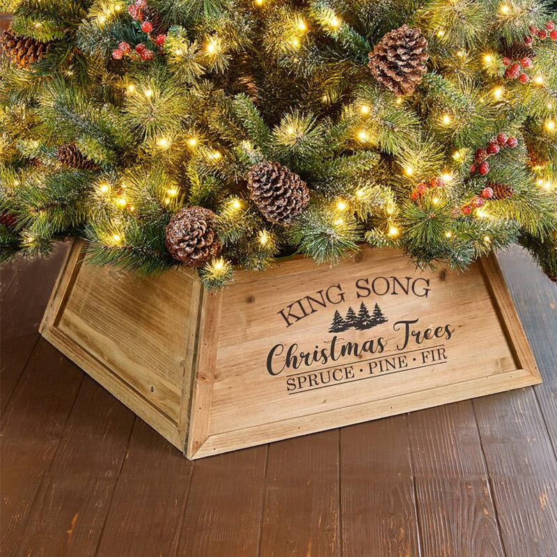 北歐復古聖誕樹裝飾底座樹籃子樹裙圓框圍欄樹腳植物家用場景佈置