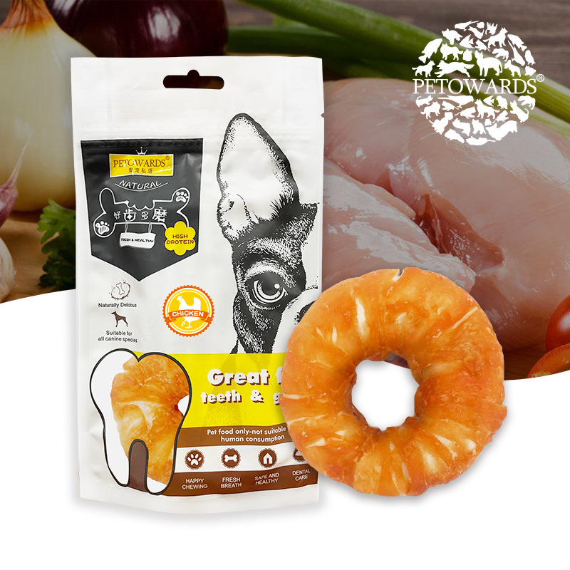 （5包起購）PETOWARDS愛寵私語雞肉甜甜圈寵物零食狗狗訓練獎勵磨牙潔齒狗咬膠