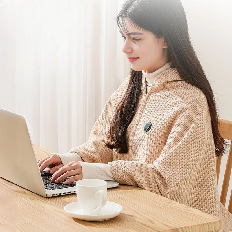 便攜電熱暖身毯石墨烯發熱披肩USB充電可水洗家用辦公室戶外加熱保暖