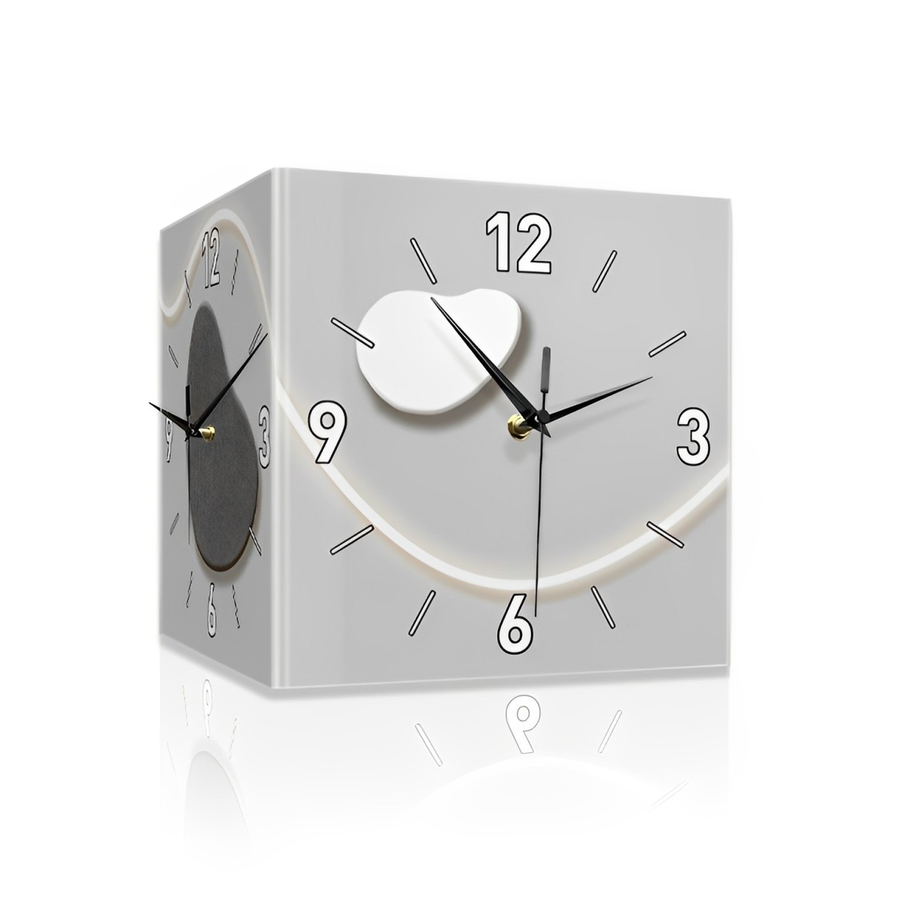 創意掛鐘客廳高級感免打孔轉角雙面創意時鐘led燈壁鐘錶掛牆時鐘