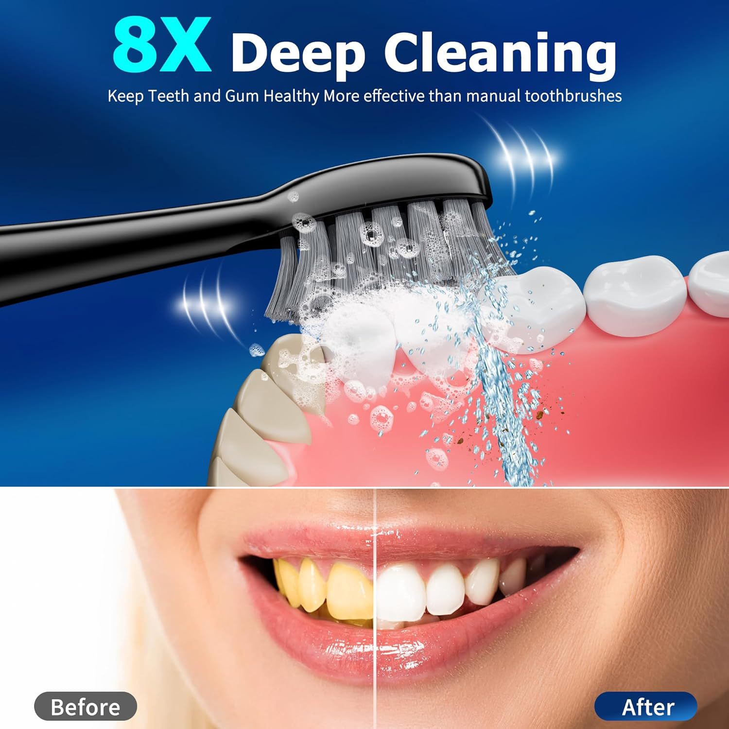 新版二合一沖刷器牙刷水牙線沖刷一體二合一電動牙刷可攜式大容量沖牙器