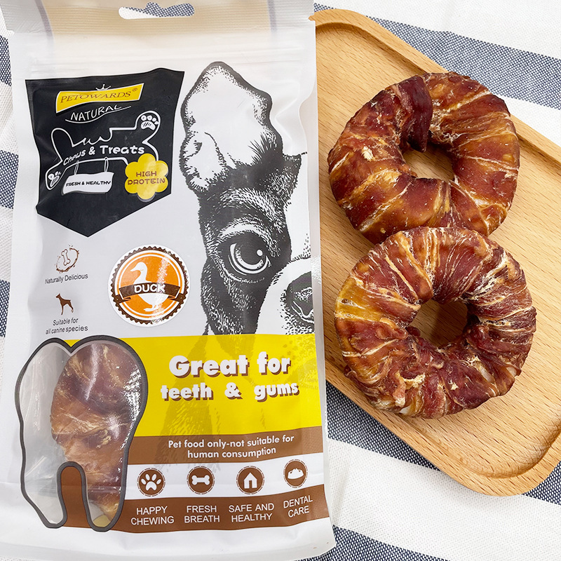（5包起購）PETOWARDS愛寵私語鴨肉甜甜圈寵物零食狗狗訓練獎勵磨牙潔齒狗咬膠