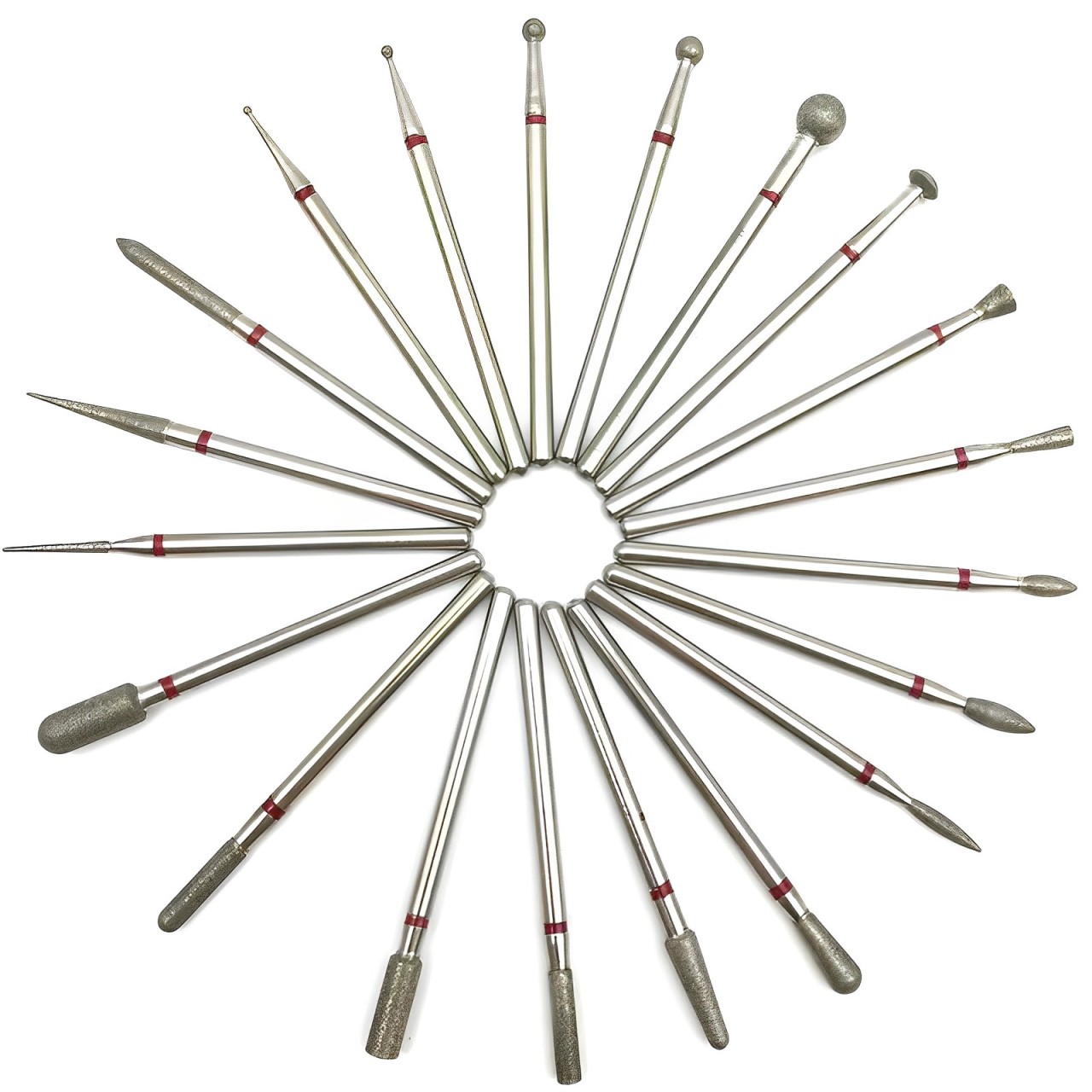 美甲前置處理金剛砂打磨頭美甲磨頭俄式處理金剛石鑽頭2.35mm手柄通