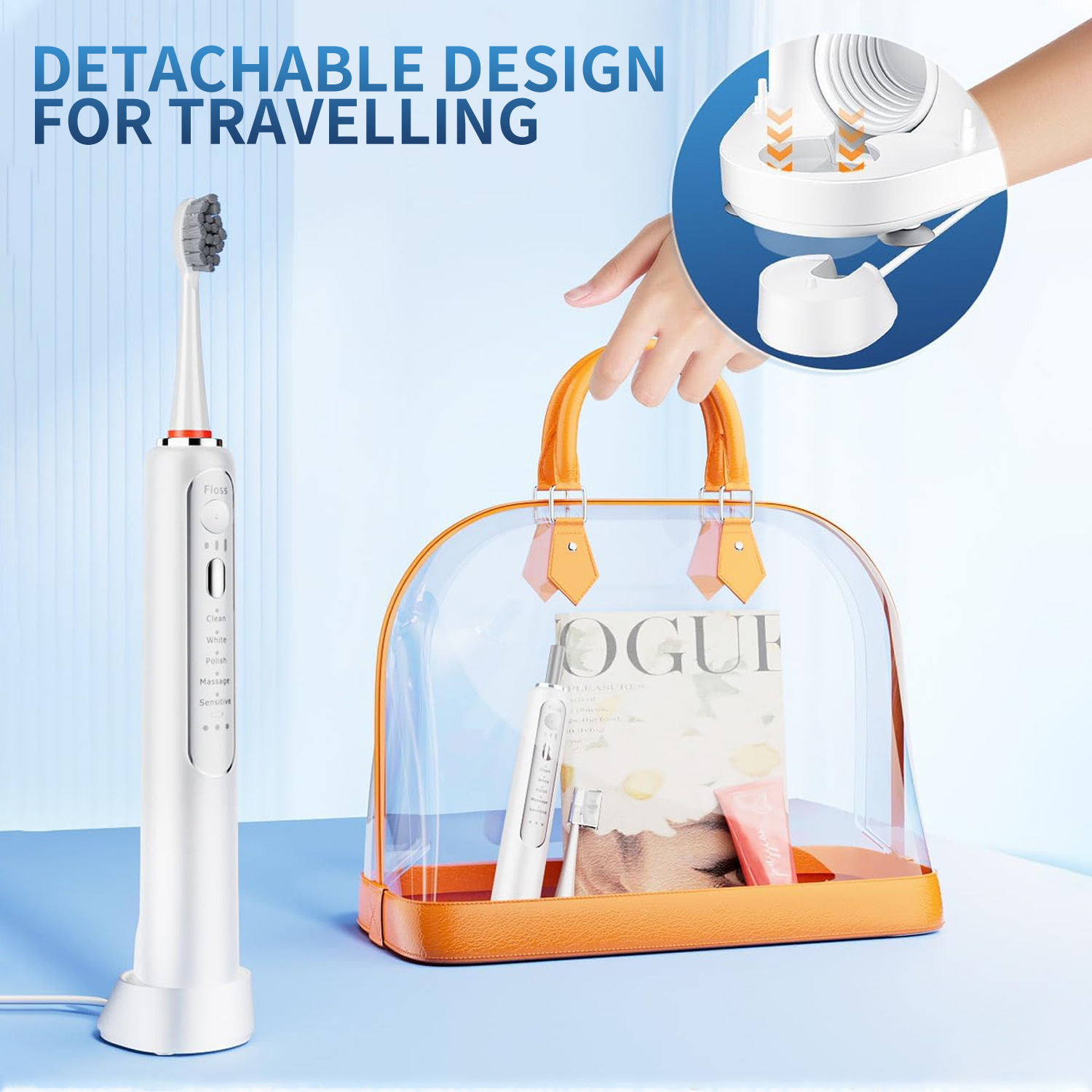 新版二合一沖刷器牙刷水牙線沖刷一體二合一電動牙刷可攜式大容量沖牙器