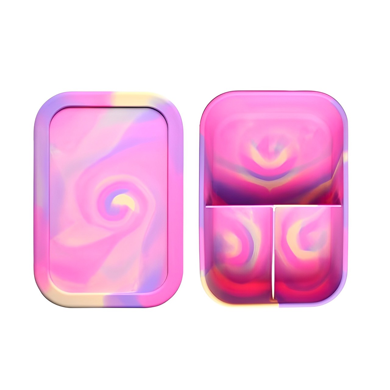 食品級硅膠飯盒分格密封收納盒微波爐加熱午餐便當盒冰箱保鮮盒