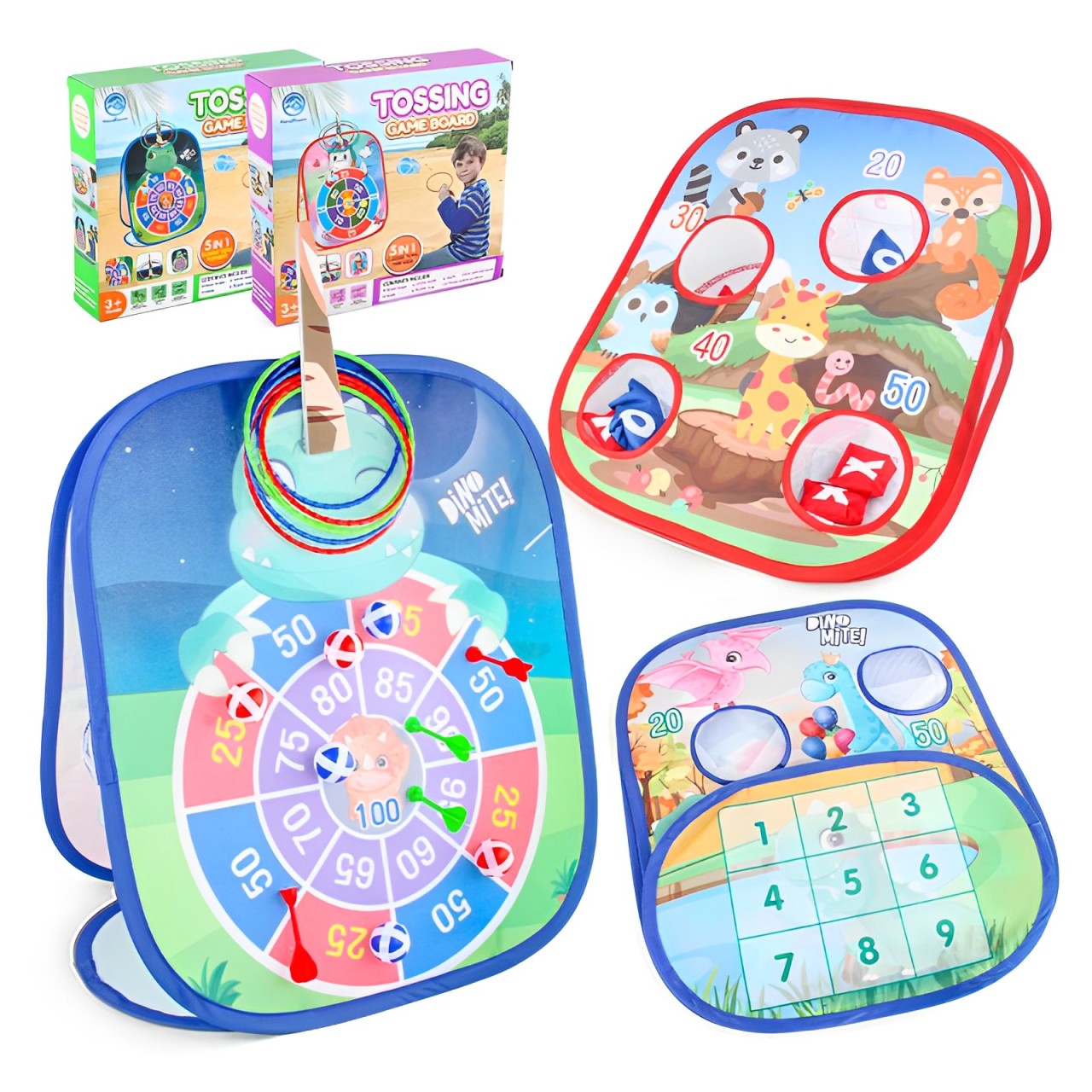 投擲遊戲丟沙包飛鏢高爾夫球扔球折疊帳篷兒童室內競技卡通印花投擲玩具