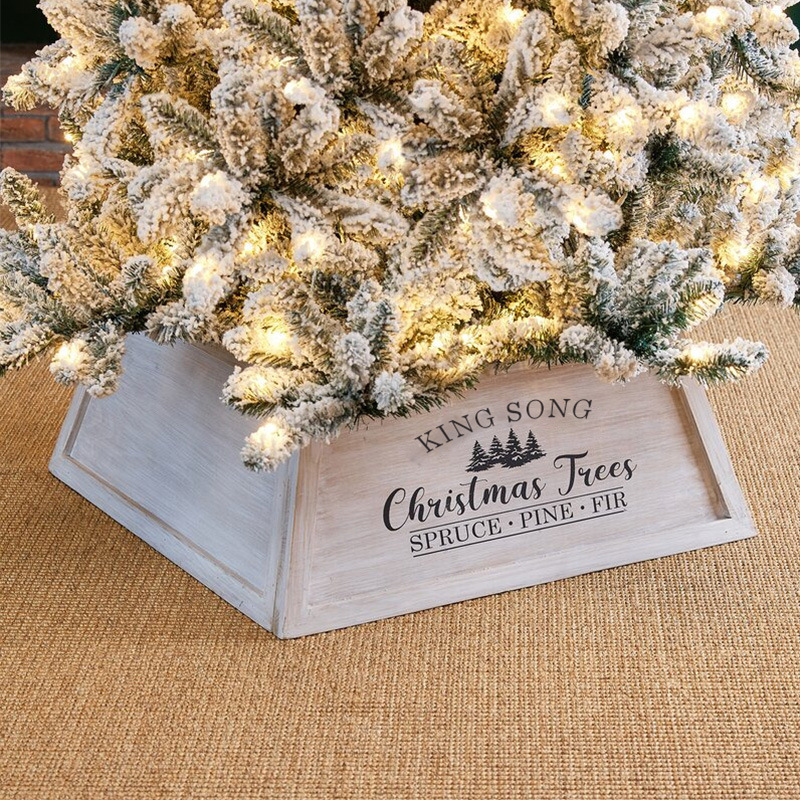 北歐復古聖誕樹裝飾底座樹籃子樹裙圓框圍欄樹腳植物家用場景佈置