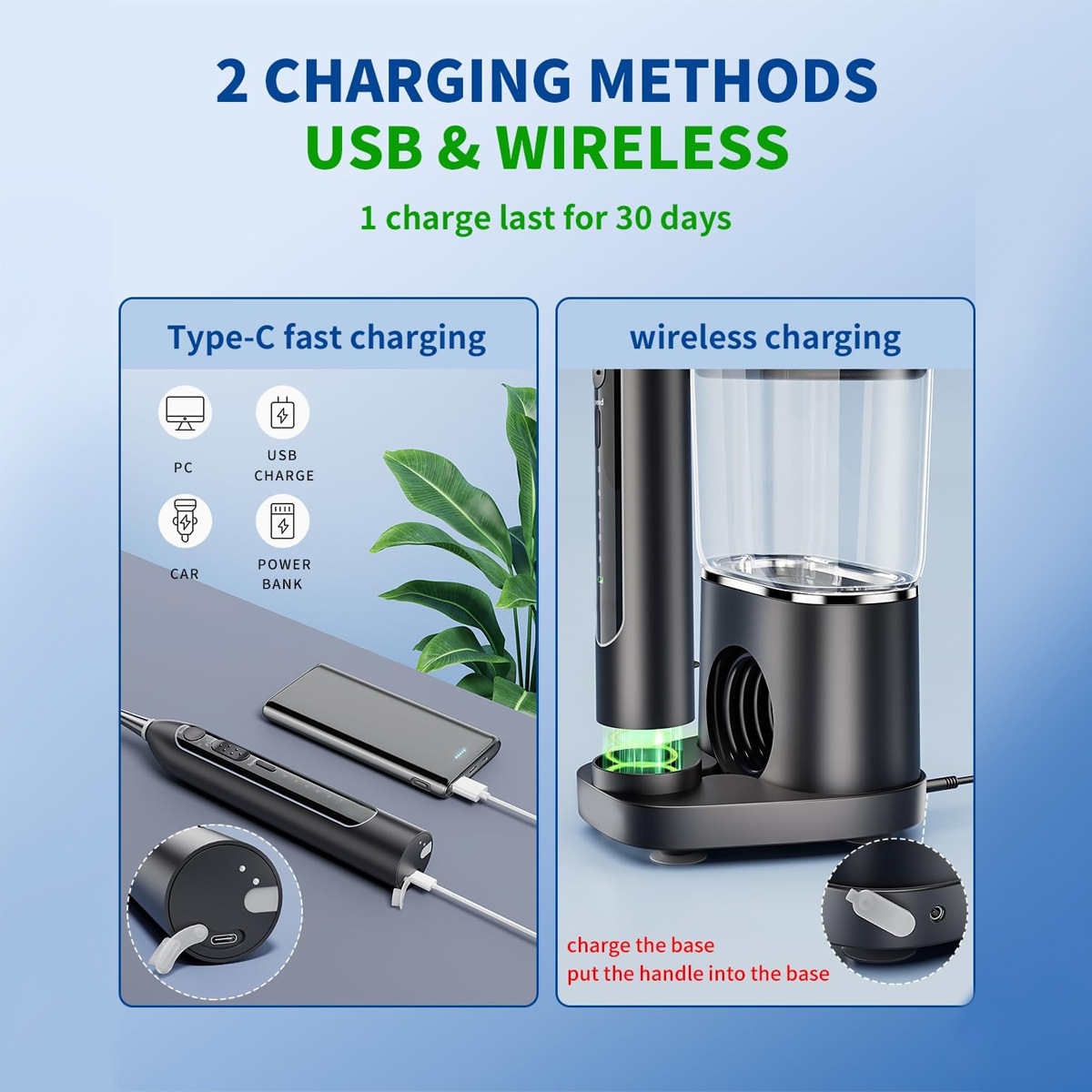 二合一沖刷器牙刷水牙線沖刷一體二合一電動牙刷可攜式大容量沖牙器