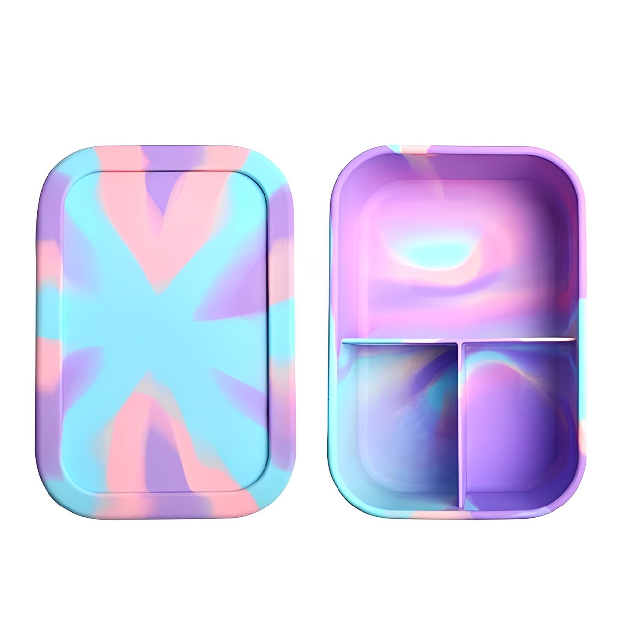 食品級硅膠飯盒分格密封收納盒微波爐加熱午餐便當盒冰箱保鮮盒