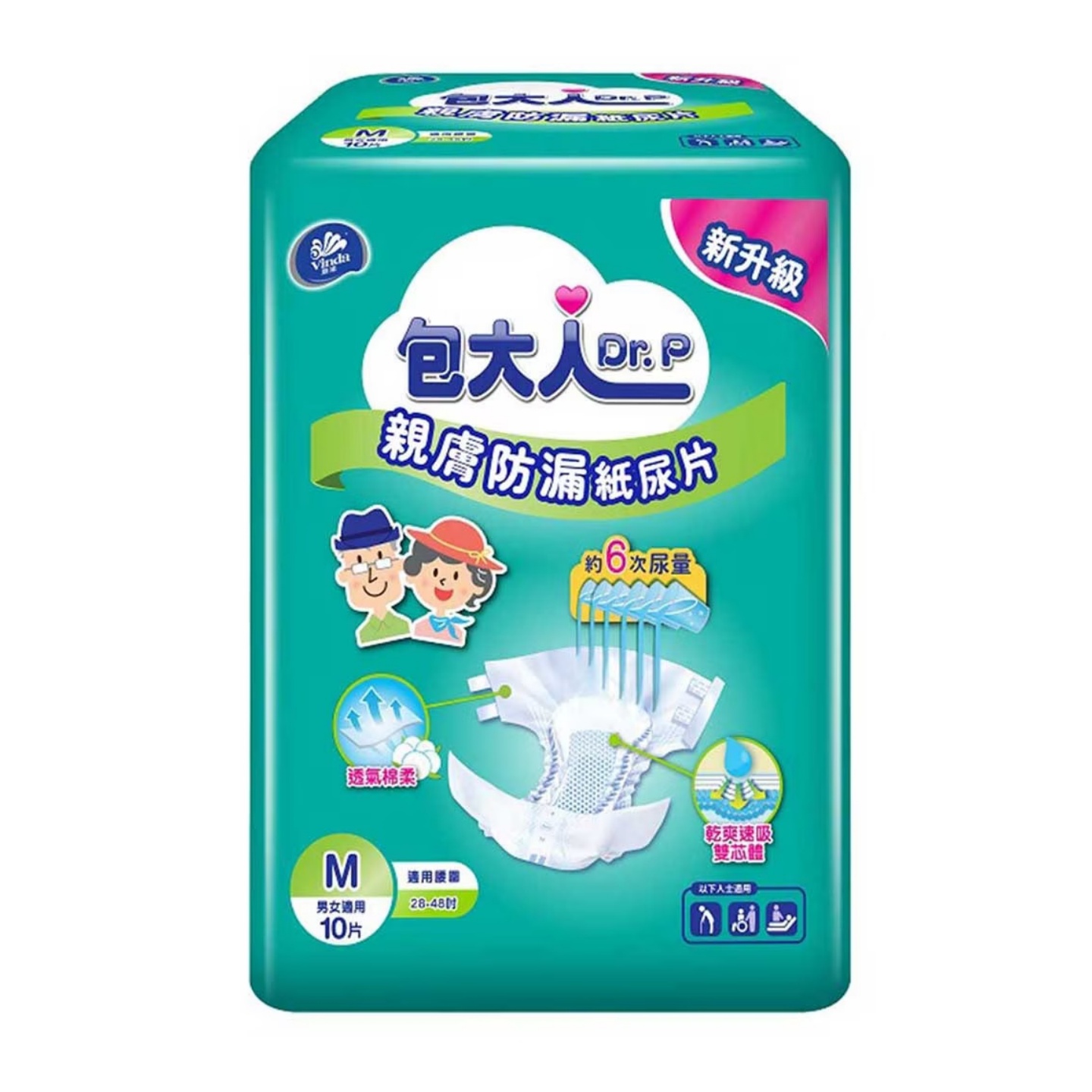 【澳門發貨】（原箱8包）Dr. P 包大人 親膚防漏紙尿片 中碼 10片