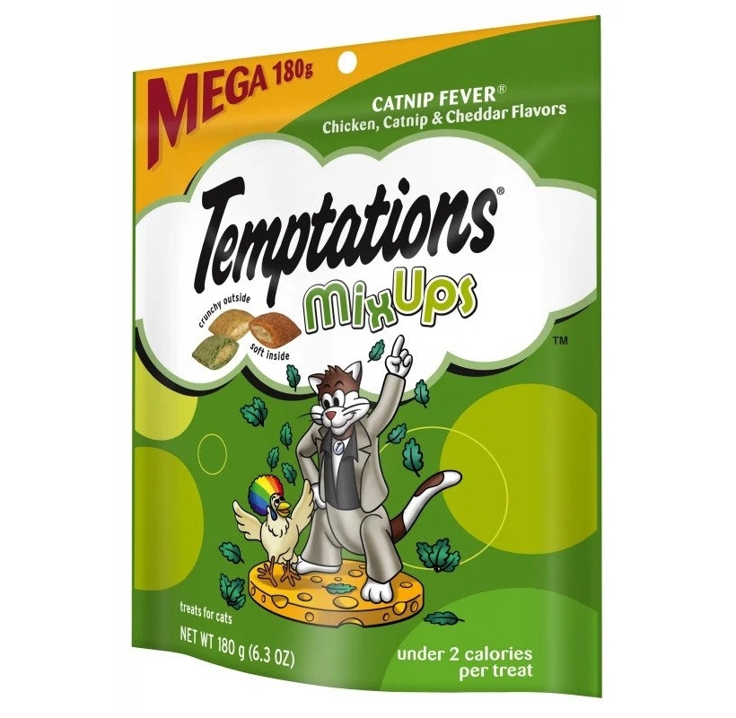 【澳門發貨】（原箱12包）whiskas偉嘉Temptations三重奏貓小食混合口味85g芝士雞猫草味/吞拿魚蝦三文魚味寵物貓貓咪零食主食營養糧食貓糧