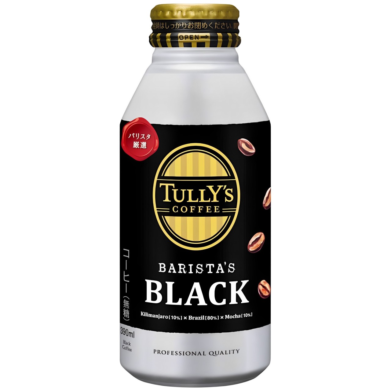 【澳門發貨】（原箱24瓶）伊藤園 TULLY'S 無糖黑咖啡 390ml 冰美式即飲咖啡罐裝飲料