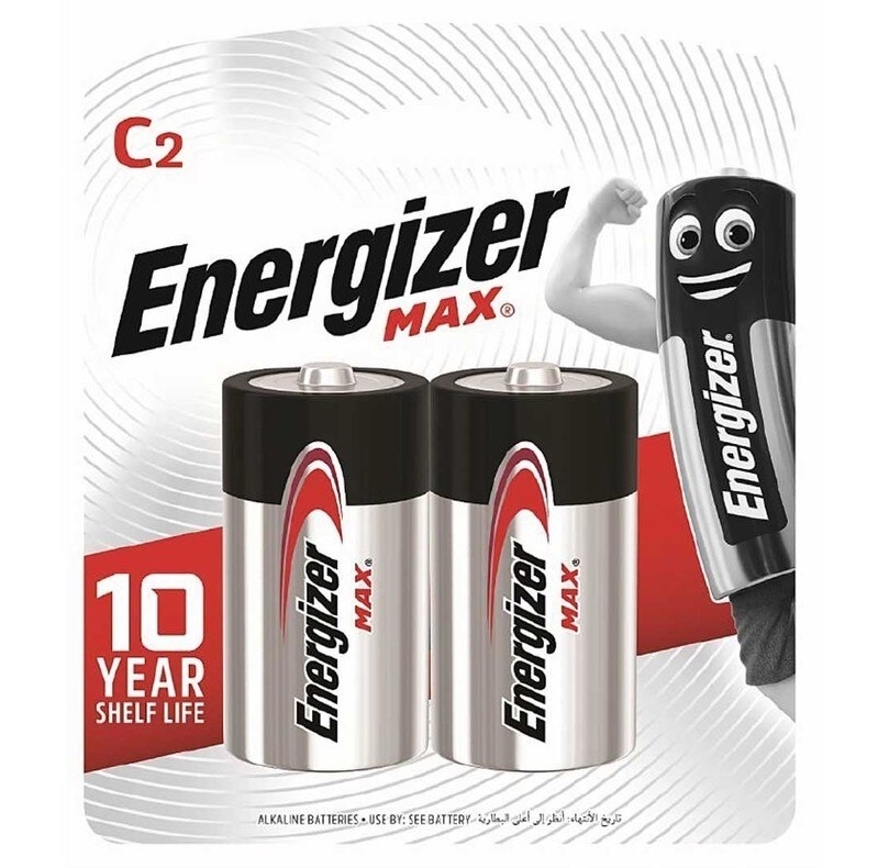 【澳門發貨】Energizer 勁量鹼性電芯 C型中電 2個裝