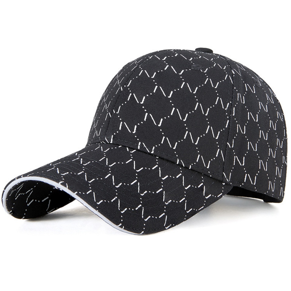 印花棒球帽春夏新款印花棒球帽女士韓版大帽檐硬殼鴨舌帽子遮陽帽女防曬