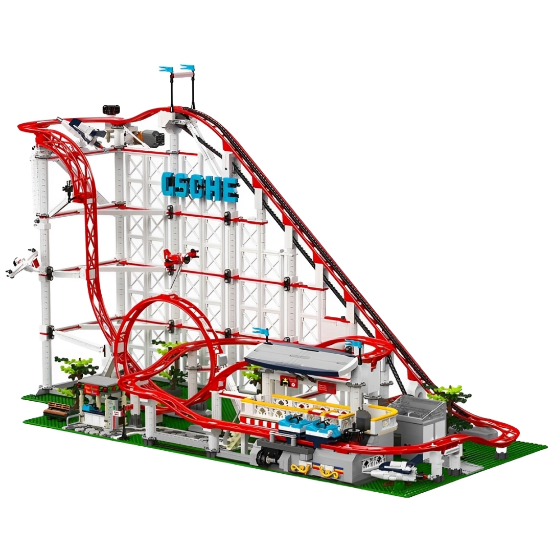 MOULD KING 宇星模王 11014動力過山車夢幻樂園系列拼裝模型積木玩具DIY禮物