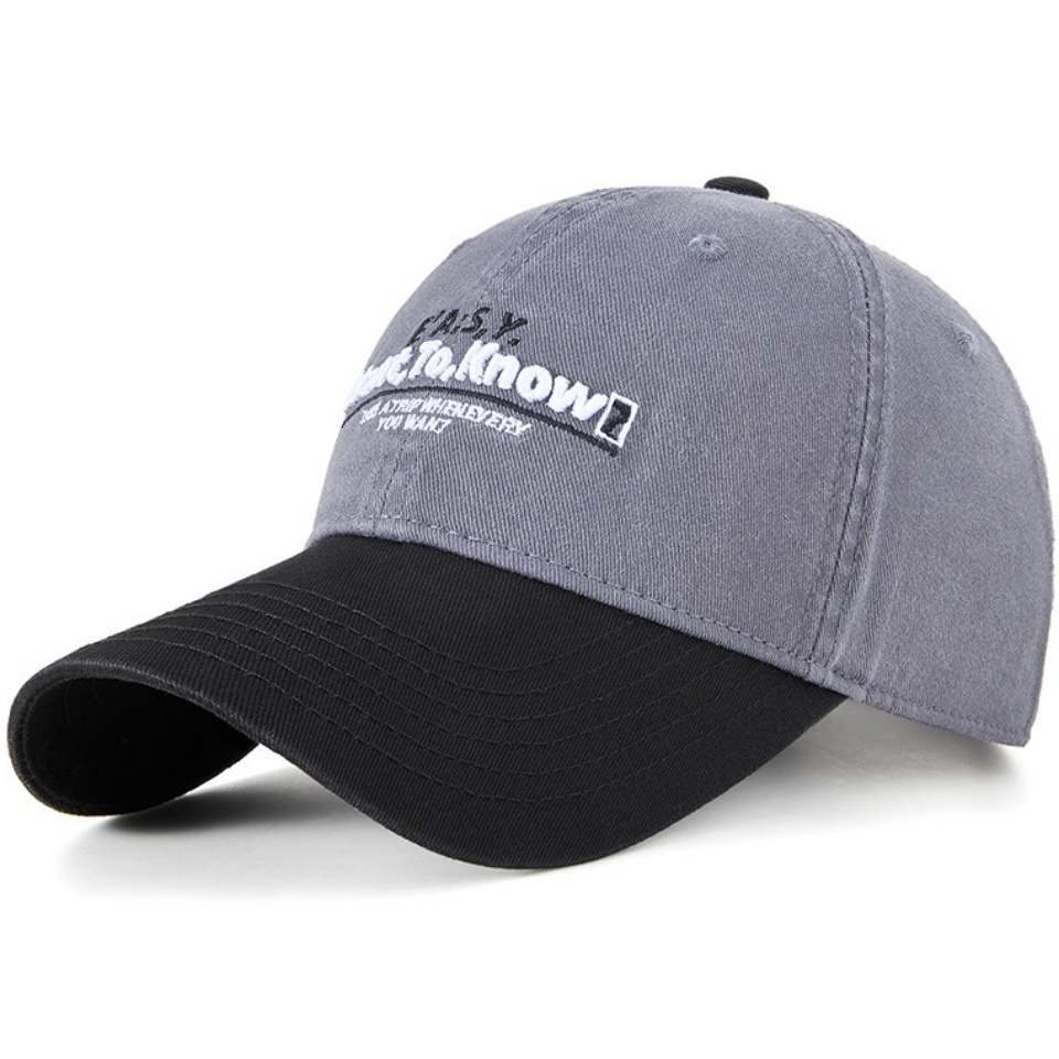 復古字母棒球帽韓版英文刺繡拼接色棒球帽潮牌出街個性穿搭彎簷防曬鴨舌帽男女款