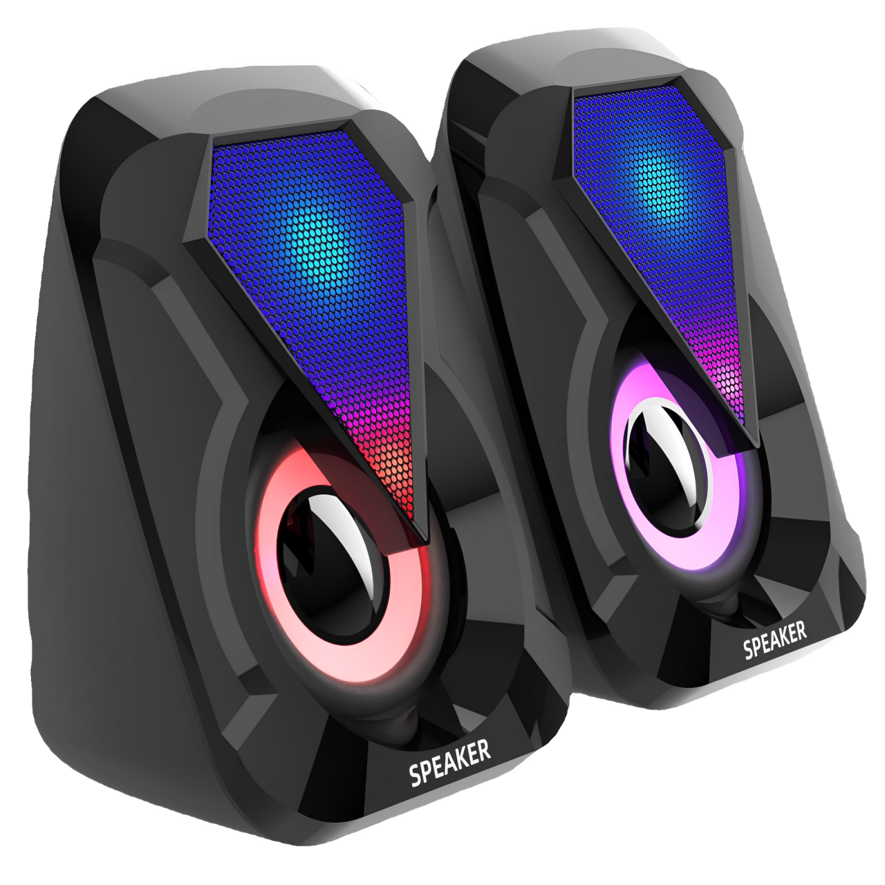 RGB炫彩小音箱電腦音響筆記本臺式usb有線桌面遊戲音箱低音炮