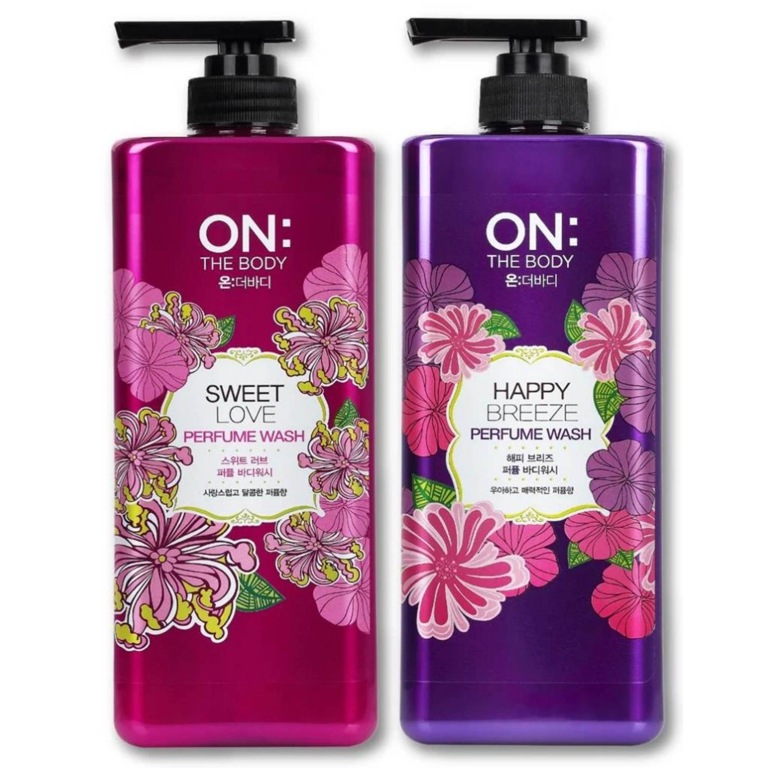 【澳門發貨】6支 ON THE BODY 甜蜜愛戀香水沐浴乳900ml甜蜜愛戀/快樂微風韓國香氛沐浴露