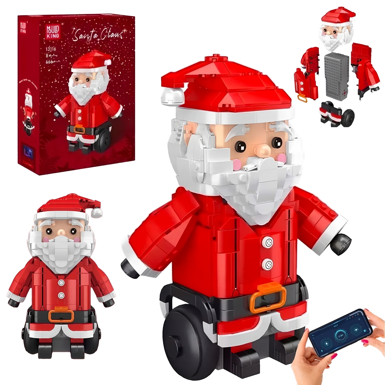 MOULD KING 宇星模王 13116聖誕老人電動編程平衡機器人跨境小顆粒積木玩具禮品